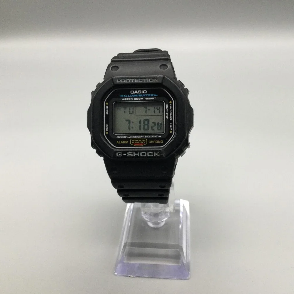 Casio G-Shock 3229 DW-5600E Mens Watch 38mm Digital Black BROKEN BACKLIGHT